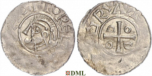 Денарий, Германия, Саксония, Otto III (983-1002), м.д. Goslar, type OAP, Dbg. 1164