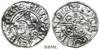 Денарий, Дания, Knut (1018-1035), м.д. Lund, Hbg. 10?