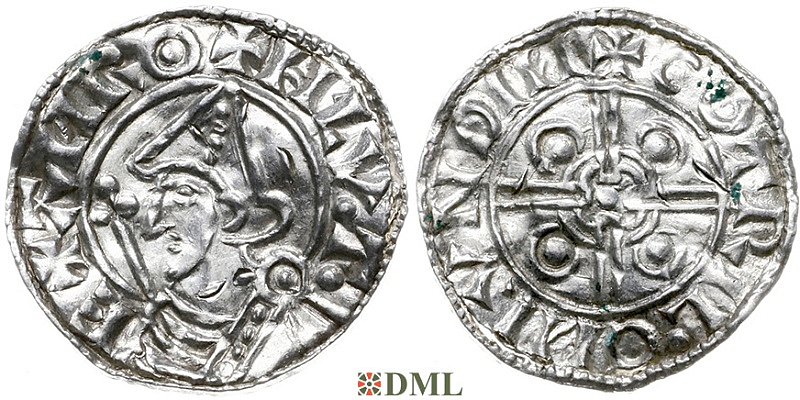 Денарий, Дания, Knut (1018-1035), м.д. Lund, Hbg. 10?