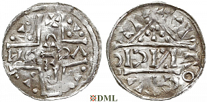 Денарий, Германия, Бавария, Heinrich V (1018-1026), м.д. Regensburg, монетарий CИCI, Hahn 1976, 31e2
