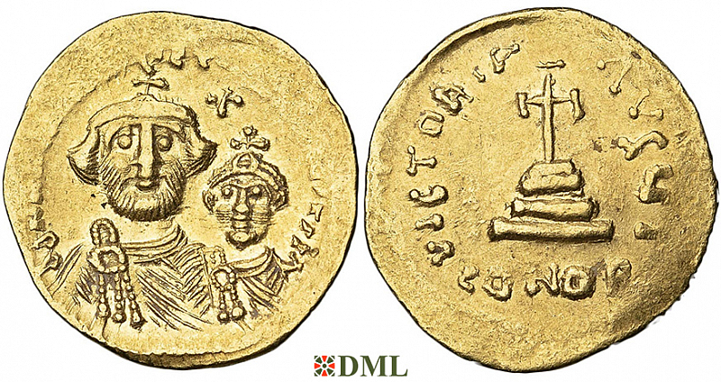 Солид, Византия, Heraclius (610-641) и Heraclius Constantine (613–641), м.д. Constantinople