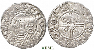 Денарий, Англия, Cnut (1016-1035), м.д. York, монетарий Crinan, North 787