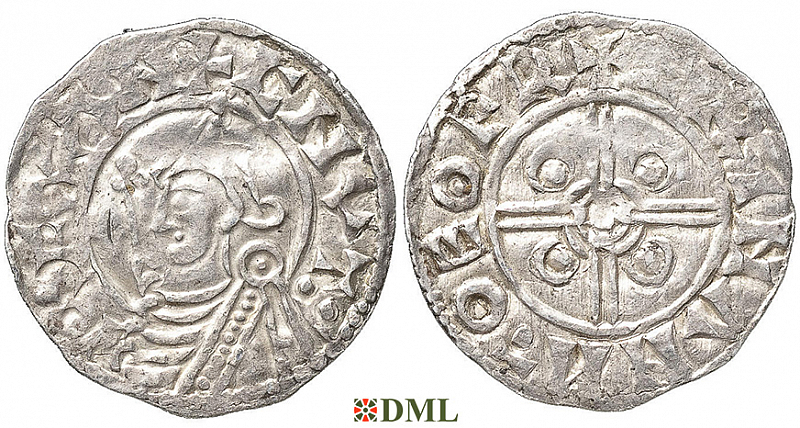 Денарий, Англия, Cnut (1016-1035), м.д. York, монетарий Crinan, North 787