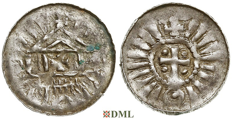 Денарий, Германия, Саксония, Anonymous bishop, Sachesnpfennig, Kilger 2000, KN 1