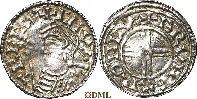 Денарий, Англия, Cnut (1016-1035), м.д. London, монетарий Brungar, North 790
