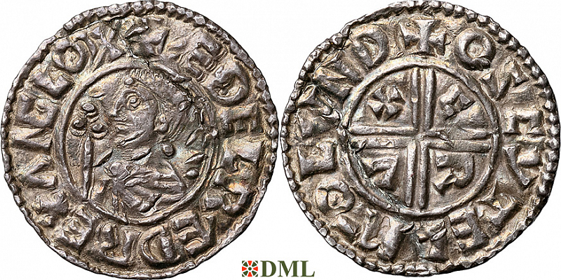 Денарий, Англия, Æthelred II (978-1016), м.д. London, монетарий Asketill, North 770