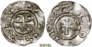 Денарий, Германия, Нижняя Лотарингия, Otto III (983-1002), м.д. Tiel, Ilisch 2000, 3.1