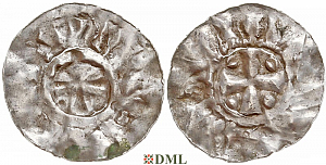 Денарий, Германия, Нижняя Лотарингия, Heinrich II (1002-1024), unknown mints, Ilisch 2000, 20.6
