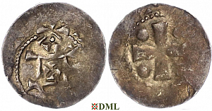 Денарий, Германия, Франкония, Otto III (983–1002), м.д. Mainz, Dbg. 778/779