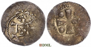Денарий, Германия, Франкония, Otto III (983–1002), м.д. Mainz, Dbg. 778/779