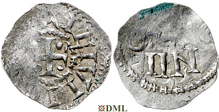 Денарий, Германия, Нижняя Лотарингия, Heinrich II (1002-1024), м.д. Koln, Dbg. 350