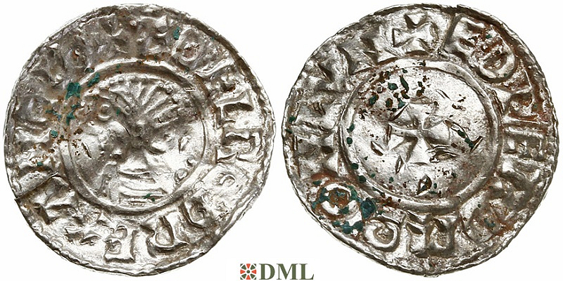 Денарий, Англия, Æthelred II (978-1016), м.д. London, монетарий Eadwerd, North 777