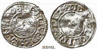 Денарий, Англия, Æthelred II (978-1016), м.д. Ipswich, монетарий Siwold, North 777