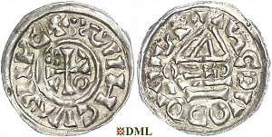 Денарий, Германия, Бавария, Heinrich II (1002-1024), м.д. Salzburg, монетарий CEZO, Hahn 1976, 89a2