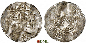 Денарий, Германия, Саксония, Otto III (983-1002), м.д. Goslar, Dbg. 1164