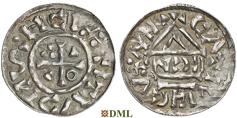 Денарий, Германия, Бавария, Heinrich II (1002-1024), м.д. Nabburg, монетарий IICN, Hahn 1976, 74a2.1