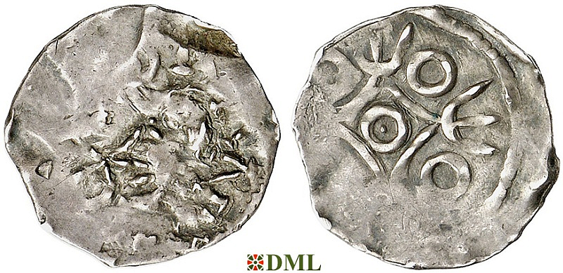 Денарий, Германия, Нижняя Лотарингия, Anonymous bishop, м.д. Dinant, Ilisch 2014, 30.6