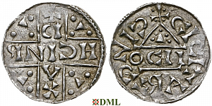 Денарий, Германия, Бавария, Heinrich V (1018-1026), м.д. Regensburg, монетарий OCII, Hahn 1976, 31f2