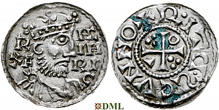 Денарий, Германия, Бавария, Heinrich II (1002-1024), м.д. Regensburg, монетарий ONNΛ, Hahn 1976, 29a7.1