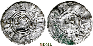 Денарий, Германия, Саксония, Bernhard I (973-1011), м.д. Luneburg, Dbg. 585