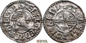 Денарий, Англия, Æthelred II (978-1016), м.д. Southampton, монетарий Isegel , North 770