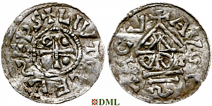 Денарий, Германия, Швабия, Liutolf (989-995), м.д. Augsburg, монетарий WI, Hahn 1976, 138a1