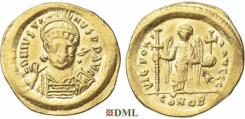Солид, Византия, Justinian I (527-565), м.д. Constantinople