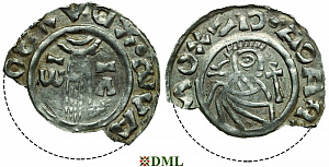 Денарий, Чехия, Boleslav II (972/973-999), м.д. Prague, монетарий Omeriz, Šmerda 1996, 31b