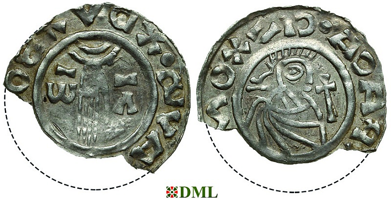 Денарий, Чехия, Boleslav II (972/973-999), м.д. Prague, монетарий Omeriz, Šmerda 1996, 31b