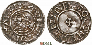 Денарий, Англия, Æthelred II (978-1016), м.д. Exeter, монетарий Goda, North 777