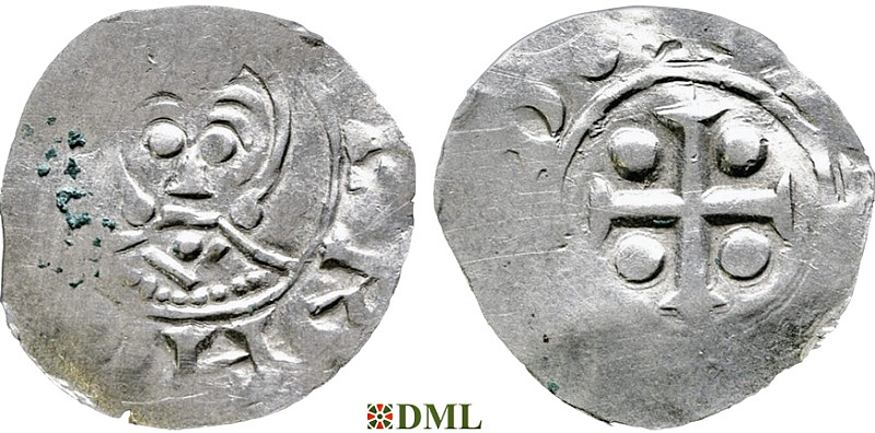 Денарий, Германия, Нижняя Лотарингия, Bernold (1046-1054), м.д. Deventer, Ilisch 2000, 1.13-1.15
