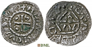 Денарий, Германия, Бавария, Heinrich I (948-955), м.д. Nabburg, монетарий WI, Hahn 1976, 65b1.3B