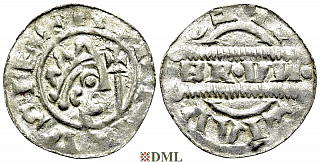 Денарий, Германия, Нижняя Лотарингия, Bruno III (1050-1057), м.д. Leeuwarden, Ilisch 2000, 21.15