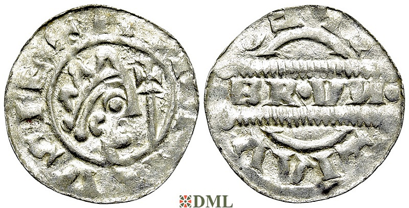 Денарий, Германия, Нижняя Лотарингия, Bruno III (1050-1057), м.д. Leeuwarden, Ilisch 2000, 21.15