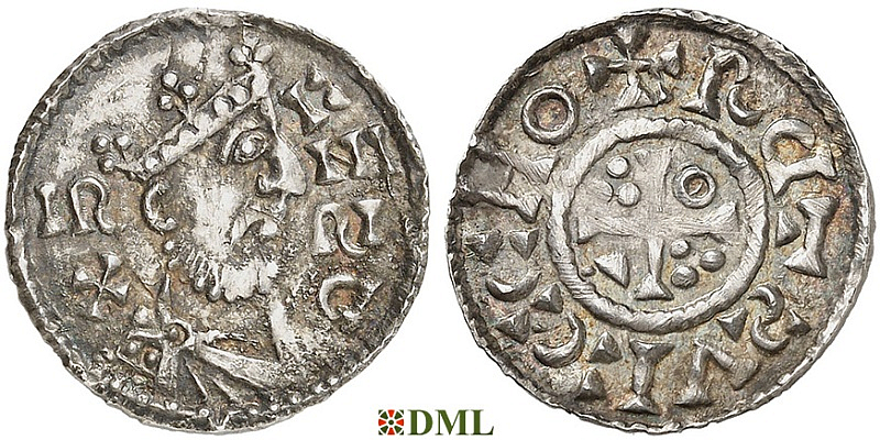 Денарий, Германия, Бавария, Heinrich II (1002-1024), м.д. Regensburg, монетарий ECCHO, Hahn 1976, 29b2