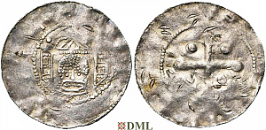 Денарий, Германия, Саксония, EB. Luitpold (1051-1059), м.д. Erfurt, Dbg. 882