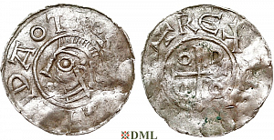 Денарий, Германия, Саксония, Otto III (983-1002), м.д. Goslar, Dbg. 1164