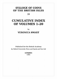 Smart V. Sylloge of Coins of the British Isles. Vol. 28: Cumulative Index of Volumes 1–20. London: Oxford University Press / Spink and Son for the British Academy, 1981.