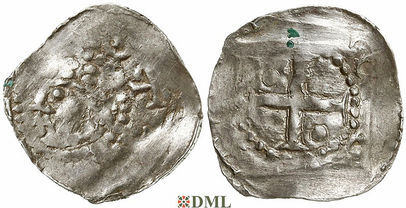 Денарий, Германия, Нижняя Лотарингия, Область Кёльна, Otto III (983-1002), м.д. Remagen, Dbg. 428