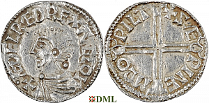 Денарий, Англия, Æthelred II (978-1016), м.д. Wilton, монетарий Sæwine, North 774