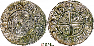 Денарий, Англия, Æthelred II (978-1016), м.д. London, монетарий Eadsige, North 770