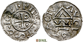 Денарий, Германия, Швабия, Siegfried I (1000-1006), м.д. Augsburg, монетарий WI, Hahn 1976, 141a1.1