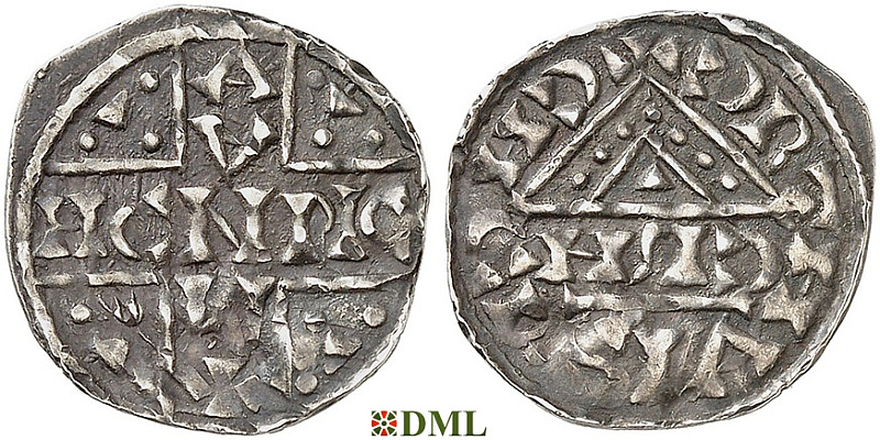 Денарий, Германия, Бавария, Heinrich V (1018-1023), м.д. Regensburg, монетарий CRH, Hahn 1976, 31c3