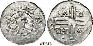 Денарий, Германия, Нижняя Лотарингия, Hermann von Kalvelage (1020-1051), м.д. Emden, Dbg. -