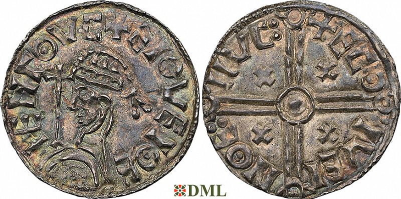 Денарий, Дания, Knut (1018-1035), м.д. Viborg, Hbg. 51