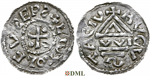 Денарий, Германия, Швабия, Liutolf (989-995), м.д. Augsburg, монетарий WI, Hahn 1976, 138a1