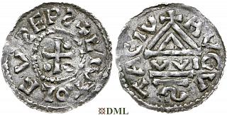 Денарий, Германия, Швабия, Liutolf (989-995), м.д. Augsburg, монетарий WI, Hahn 1976, 138a1