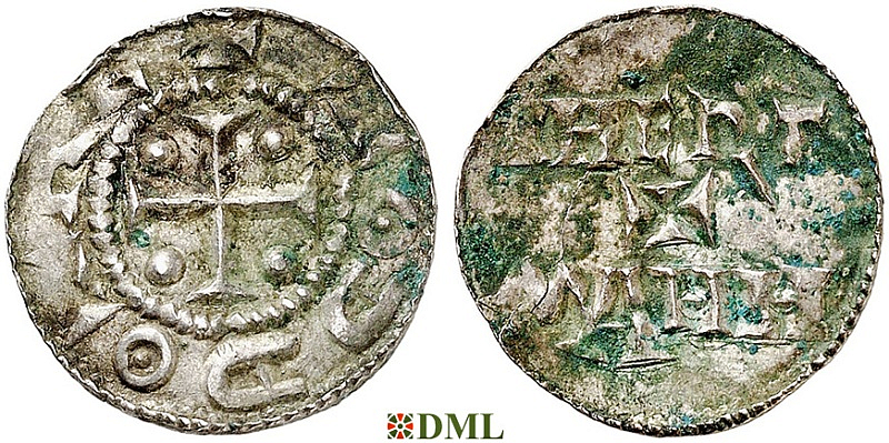 Денарий, Германия, Саксония, Otto III (983-1002), м.д. Dortmund, Dbg. 743