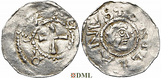 Денарий, Германия, Франкония, Otto III (983-1002), м.д. Wurzburg, Dbg. 855