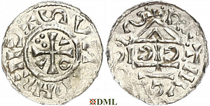 Денарий, Германия, Бавария, Heinrich II (1002-1024), м.д. Regensburg, монетарий ICIC, Hahn 1976, 27b2